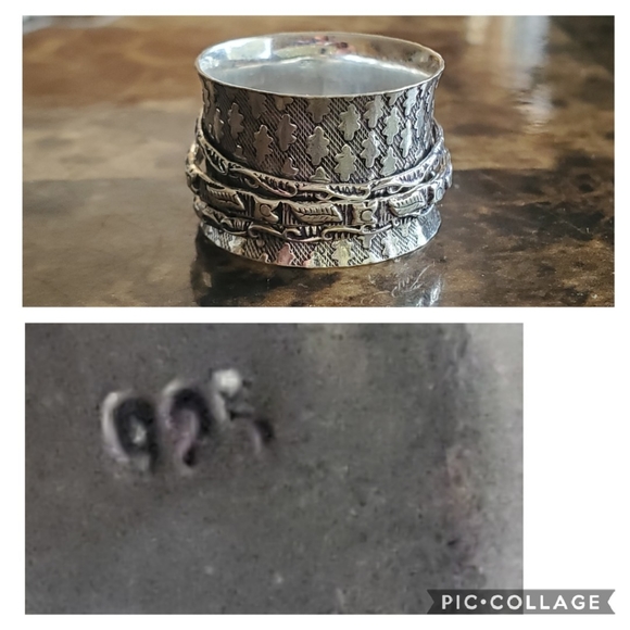 Genuine Rainbow Moonstone Spinner Ring 10 - Picture 5 of 7